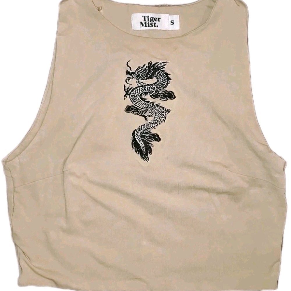 Tiger Mist Beige Dragon Tank Top